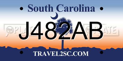 J482AB South Carolina License Plate