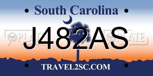 J482AS South Carolina License Plate