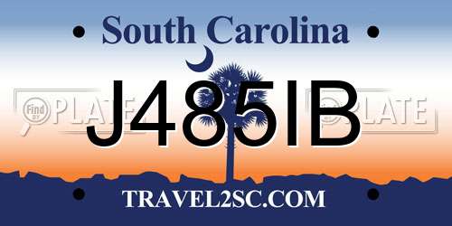 J485IB South Carolina License Plate