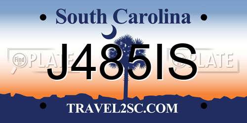 J485IS South Carolina License Plate