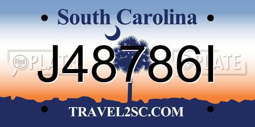 J48786I South Carolina License Plate