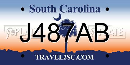 J487AB South Carolina License Plate