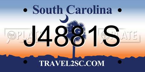 J4881S South Carolina License Plate