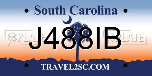 J488IB South Carolina License Plate