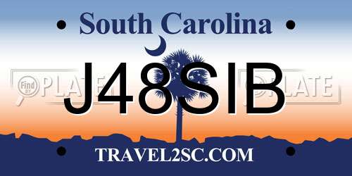 J48SIB South Carolina License Plate