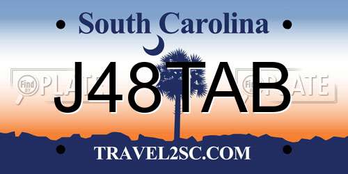 J48TAB South Carolina License Plate