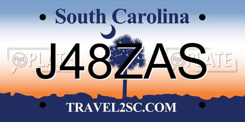 J48ZAS South Carolina License Plate