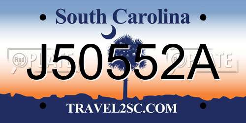 J50552A South Carolina License Plate