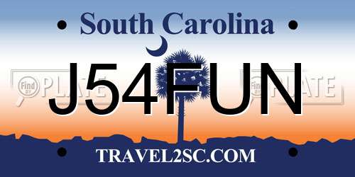 J54FUN South Carolina License Plate
