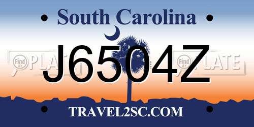 J6504Z South Carolina License Plate