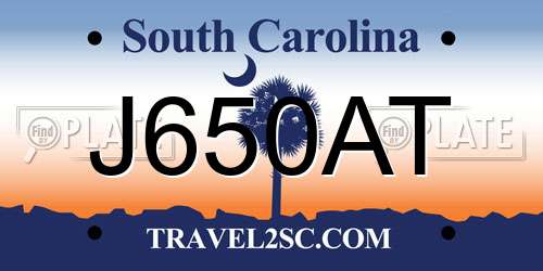 J650AT South Carolina License Plate