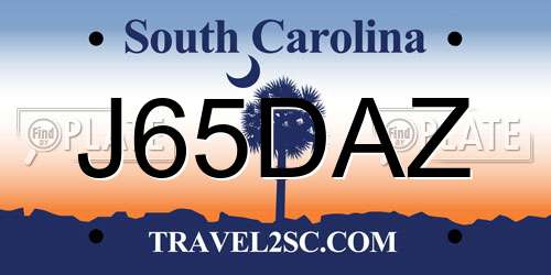 J65DAZ South Carolina License Plate