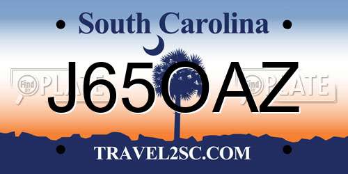 J65OAZ South Carolina License Plate
