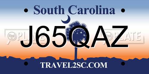 J65QAZ South Carolina License Plate