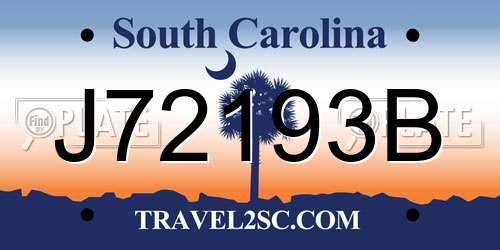 J72193B South Carolina License Plate