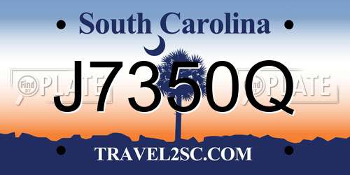 J7350Q South Carolina License Plate