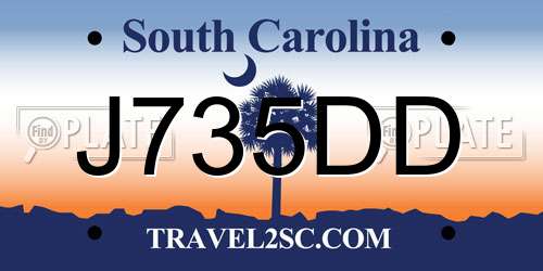 J735DD South Carolina License Plate
