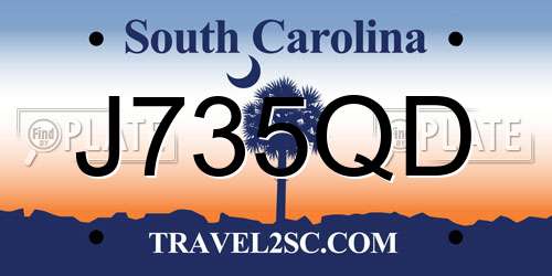 J735QD South Carolina License Plate