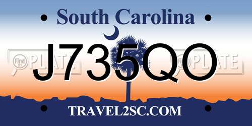 J735QO South Carolina License Plate