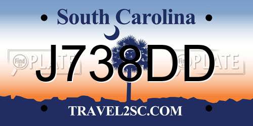 J738DD South Carolina License Plate