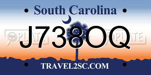J738OQ South Carolina License Plate