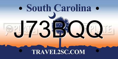 J73BQQ South Carolina License Plate