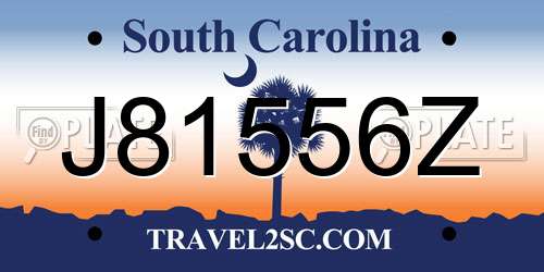 J81556Z South Carolina License Plate