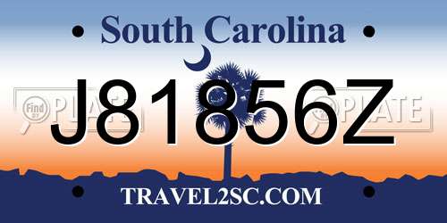J81856Z South Carolina License Plate
