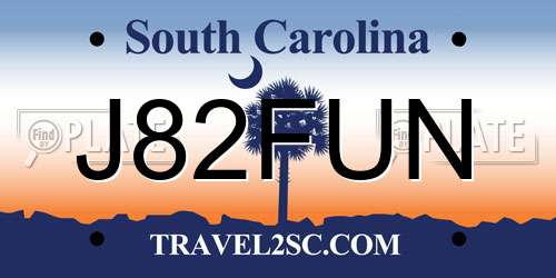 J82FUN South Carolina License Plate