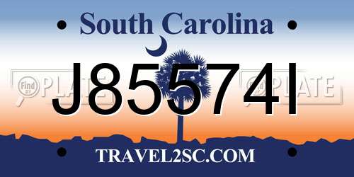 J85574I South Carolina License Plate