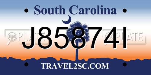 J85874I South Carolina License Plate