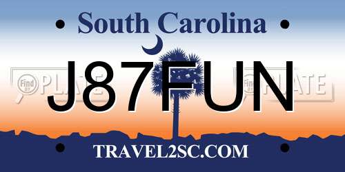 J87FUN South Carolina License Plate