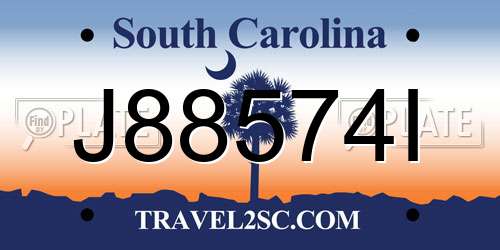 J88574I South Carolina License Plate
