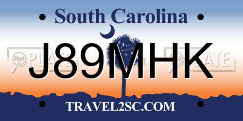 J89MHK South Carolina License Plate