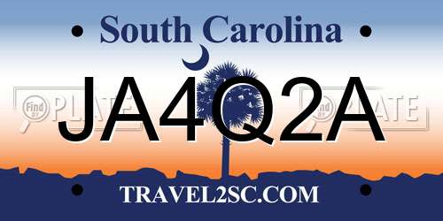 JA4Q2A South Carolina License Plate