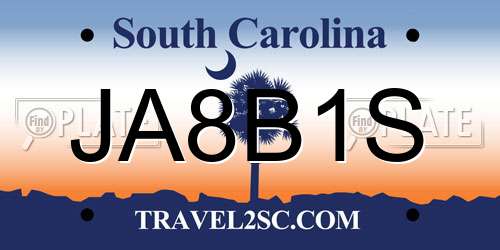 JA8B1S South Carolina License Plate