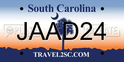 JAAD24 South Carolina License Plate