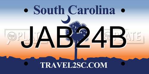 JAB24B South Carolina License Plate