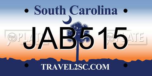 JAB515 South Carolina License Plate