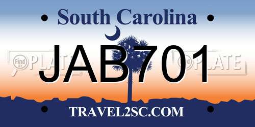 JAB701 South Carolina License Plate