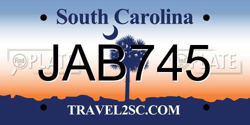 JAB745 South Carolina License Plate