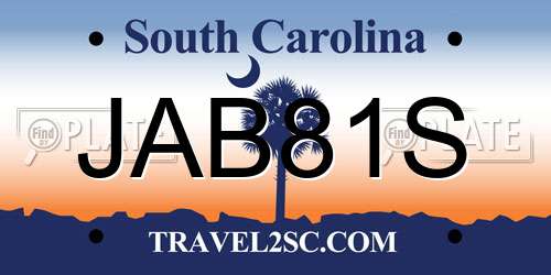 JAB81S South Carolina License Plate