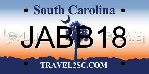 JABB18 South Carolina License Plate