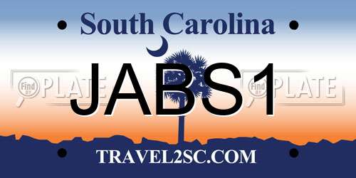 JABS1 South Carolina License Plate