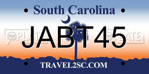 JABT45 South Carolina License Plate