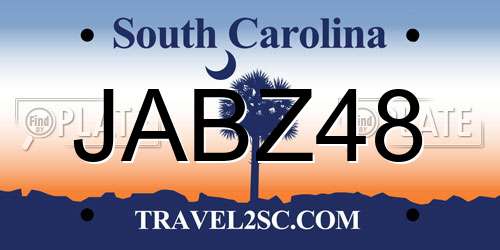 JABZ48 South Carolina License Plate