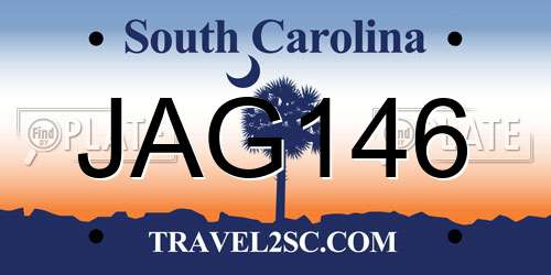 JAG146 South Carolina License Plate