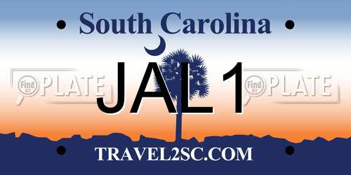 JAL1 South Carolina License Plate