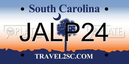 JALP24 South Carolina License Plate
