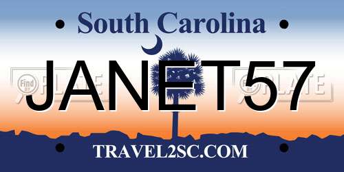 JANET57 South Carolina License Plate
